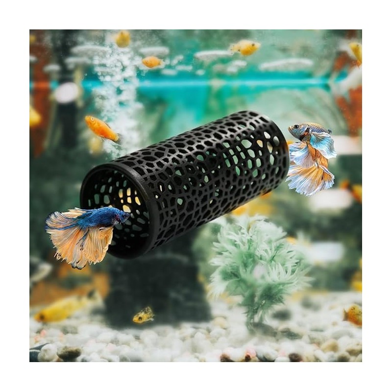 Betta Fish Tunnel with Suction Cups - Small Hole Hollow