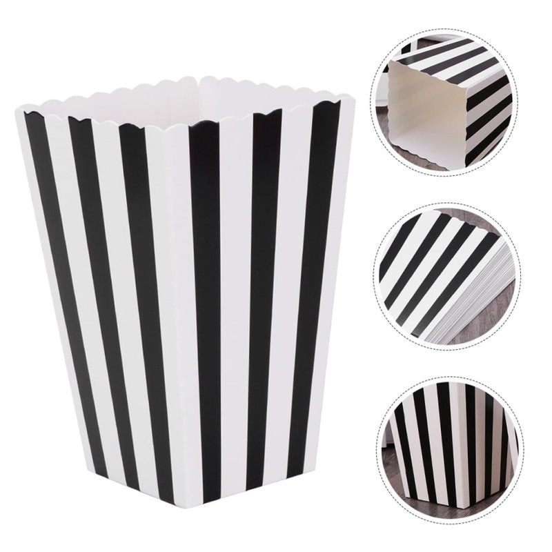Mobestech Diy Popcorn Buckets 32 Pack Striped Paper Containers Bulk