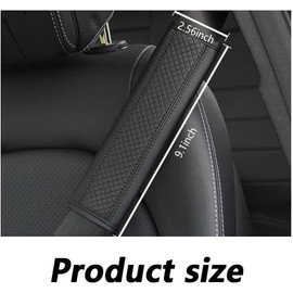 2PCS Car Seatbelt Covers - Breathable Leather Seatbelt Cushion for Shoulder Protection & Car Decorations - Universal Car Interior Accessories Seat Belt Pad Fits Car Truck SUV RV (Black)