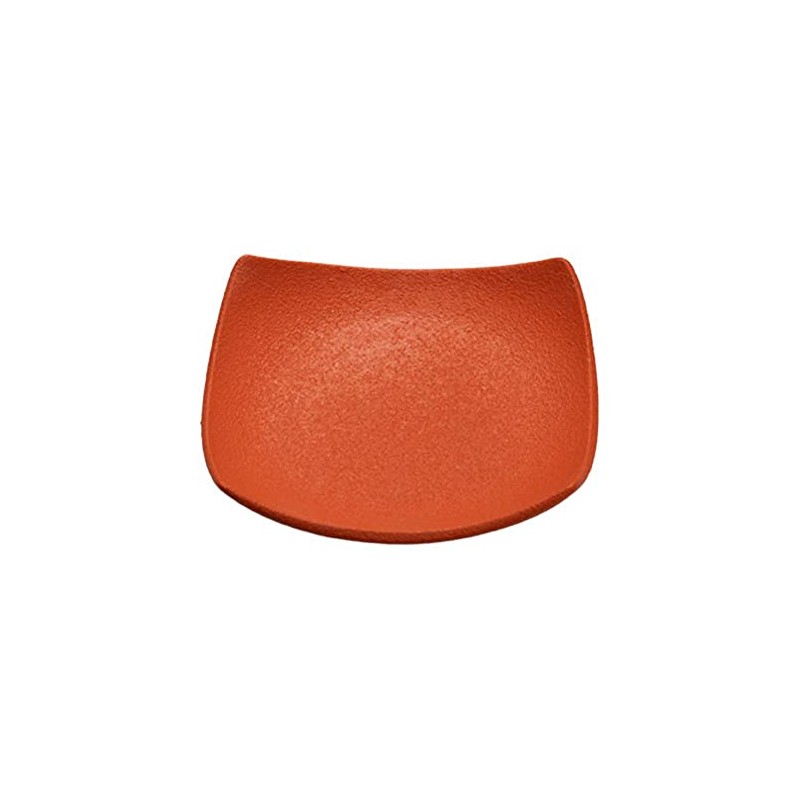 Ceramic Tea Holder (Square, Orange), W 3.5 x H 0.8