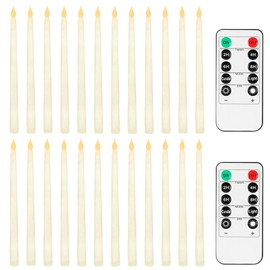 Jaoruizer 24Pcs Flameless Taper Candles,11in Battery Operated LED Taper Candles Flickering with Timer Electric Fake Candlesticks for Wedding Valentine's Day Christmas Party, (Batteries Not Included)