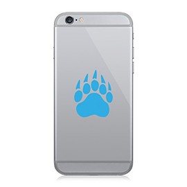 RDW Pair of Bear Claw Cell Phone Stickers Mobile Grizzly Outdoors - Light Blue