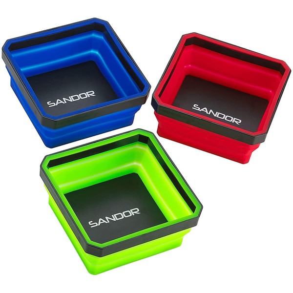 Collapsible Magnetic Parts Tray Set - (Pack of 3) Tool