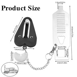 QUCUMER Pack of 2 Portable Door Lock Temporary Security Lock Travel Lock Door Window Lock Security Door Chain Privacy Lock with Storage Bag for Hotel School Bathroom