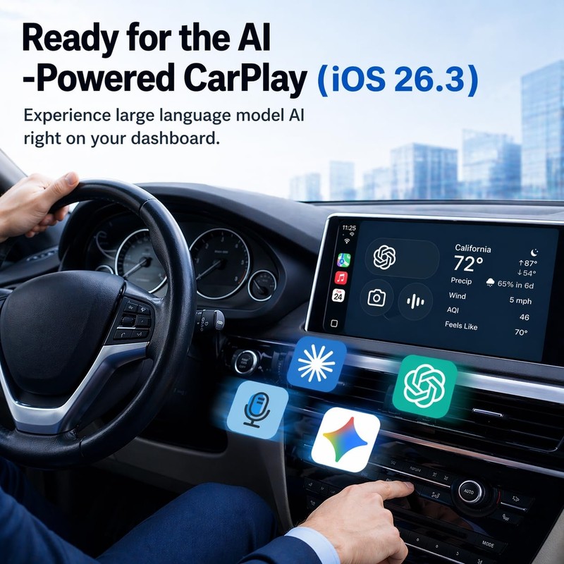 OTTOCAST Mini Nova 2-in-1 Wireless CarPlay & Android Auto AI