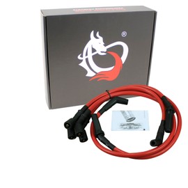 AIP Electronics Dragon FIRE Performance Sport Series Sleeved Direct Fit 10mm Low Ohm Spark Plug Wire Set Compatible with 2017-2020 Harley Davidson Touring Trike Models OEM Fit PWJ234-RS