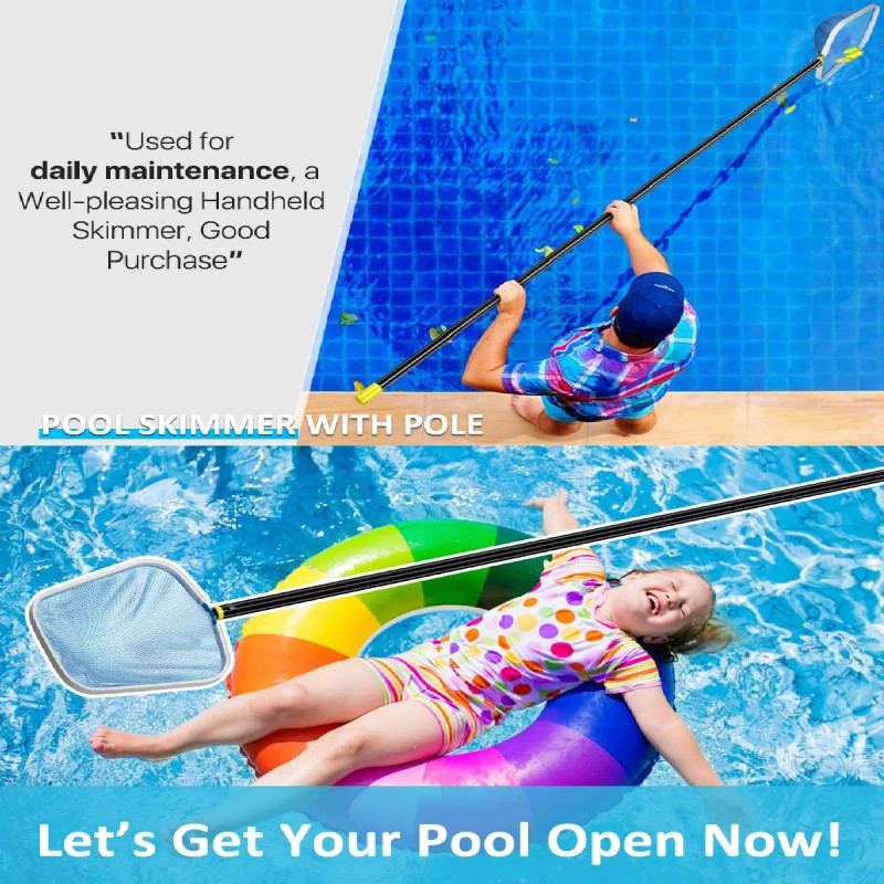 Nicecho Swimming Pool Leaf Skimmer Net with adjustable 8' ft