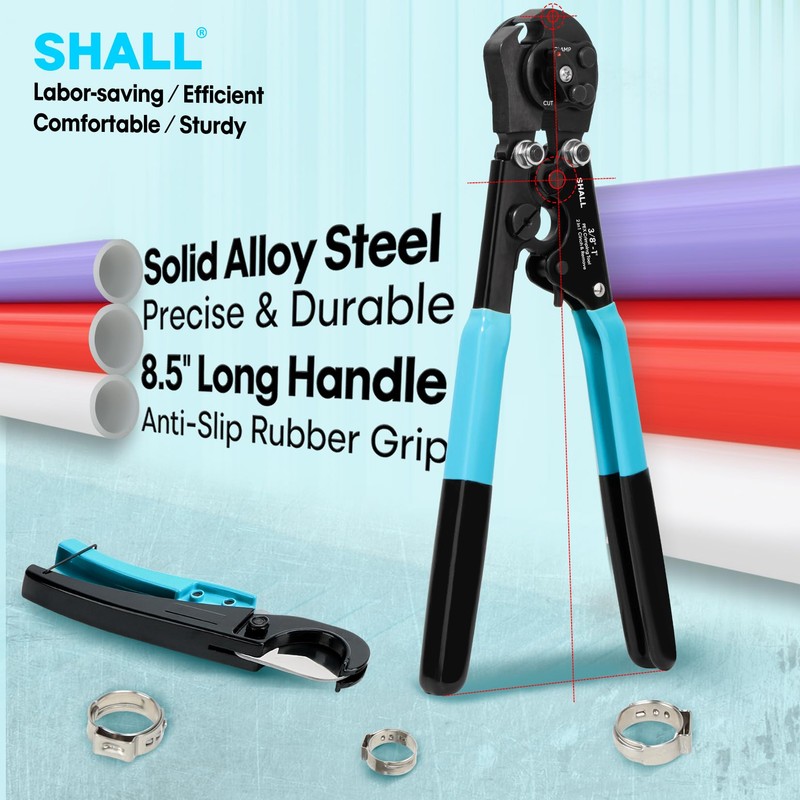 SHALL 2-IN-1 Pex Crimping Clamp Cinch & Remove Tool with