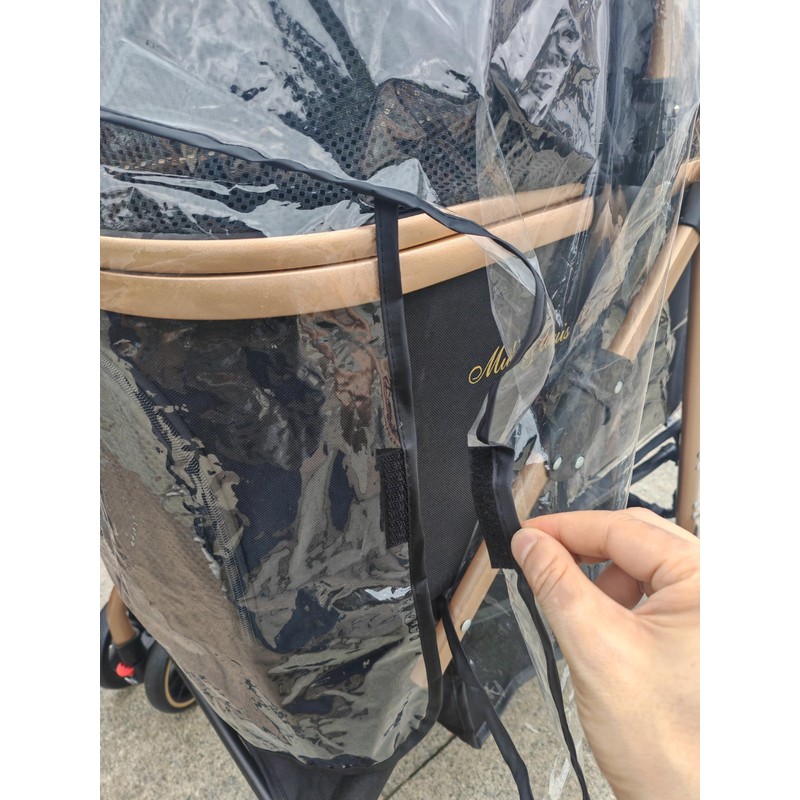 MILA&LOUIS Rain Cover for Pet Carts, Includes 2 Leather Hooks,