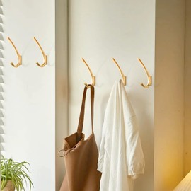 SARIHOSY Clothes Hook, Used for Single Layer Towel Bathroom Bedroom Classroom Kitchen, Golden 5-Piece Set Magnetic Towel Hooks for Back of Door, Coat Pegs Wall Mounted Towel Holder, Coat Hanger Hooks