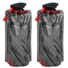 LEMONSTONE Foldable Water Bottle, Pack of 2, 700 ml, Reusable Water Bottle, Foldable, BPA-Free Water Bottle with Clip, Foldable Water Bottle for Hiking, Adventure, Travel, Black