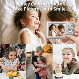 Digital Camera, FHD 1080P Camera, 1/2.3 CMOS, Digital Point and Shoot Camera with 8X Zoom Anti Shake, Compact Small Camera for Boys Girls Kids.