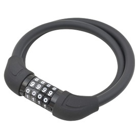 J&C Small Variable Dial Wire Lock JC-059W BK Black Length: 23.6 inches (600 mm) Wire Diameter: 0.4 inches (10 mm)