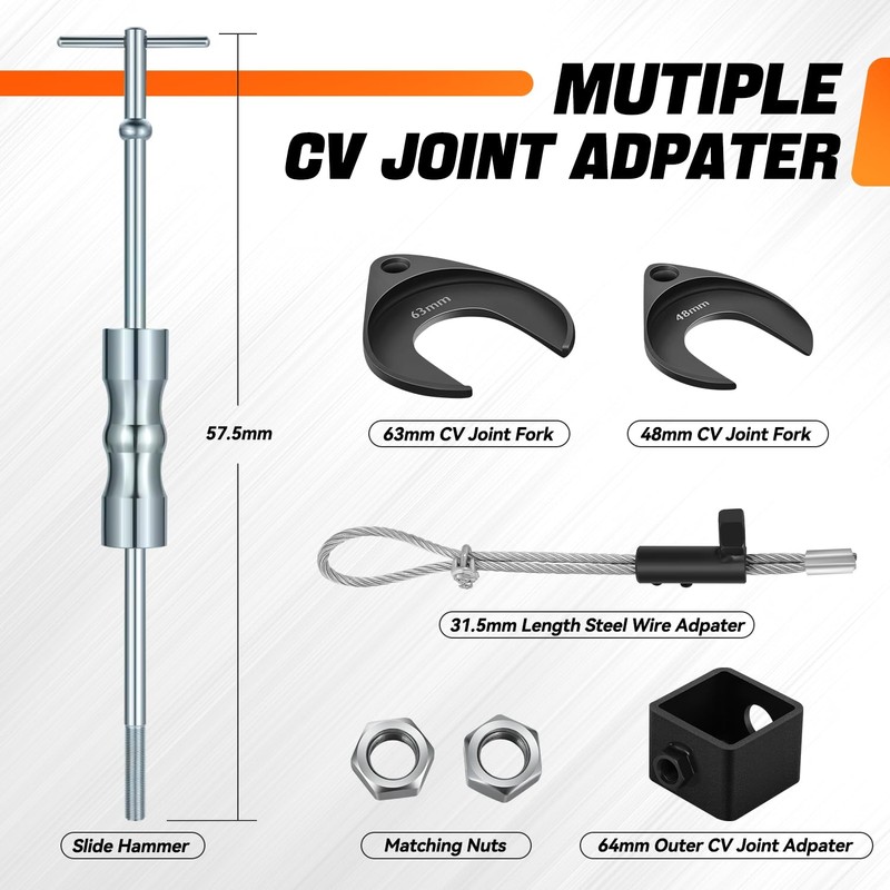 Auto Dynasty CV Axle Puller Tool Set Front Wheel Drive