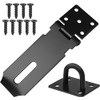 Padlock Hasp 4 Inch Hasp and Staple Heavy Duty Hasp Shed Lock Stainless Steel Security Gate Lock Latch Door Clasp Latch with Fixing Screw for External Doors Window Cabinet Pet Cage