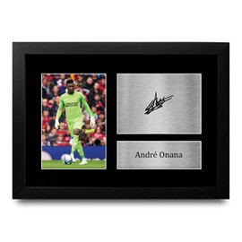 HWC Trading FR A4 Andre Onana Gifts Printed Signed Autograph Picture for Football Fans and Supporters - A4 Framed
