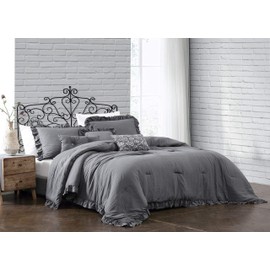 Montage Home Davina Comforter Set, Queen, Gray
