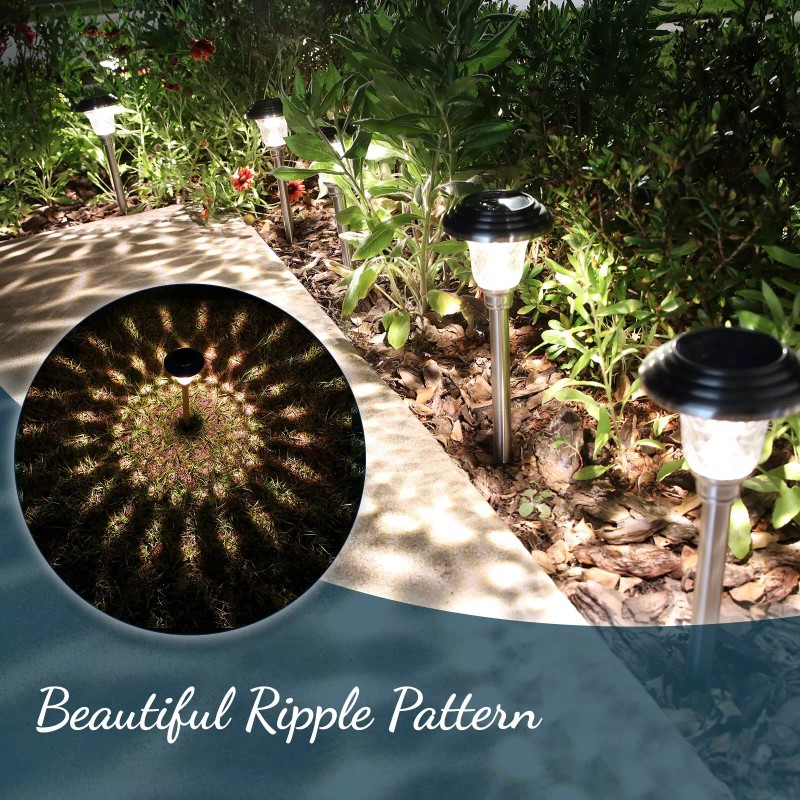 Morvat LED Stainless Steel & Glass Landscape Yard Pathway Solar