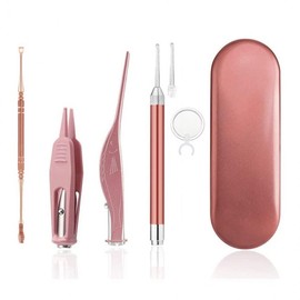 LED earpick tweezers 4-piece set Nose hair removal tweezers