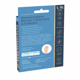 Copper Compression Metatarsal Pads Max Copper Extra Padding for Comfort, L/XL