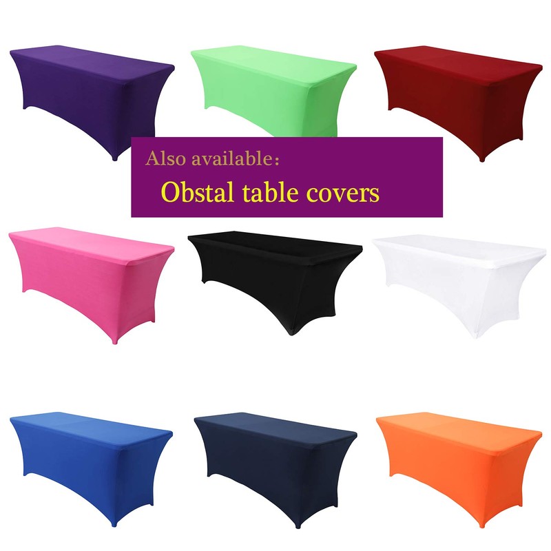 Obstal 6ft Stretch Spandex Table Cover for Standard Folding Tables