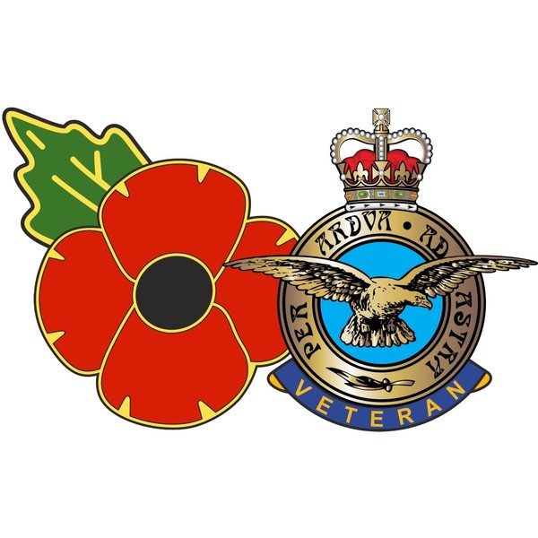 RAF Royal Air Force Veteran Poppy Car Window Sticker -
