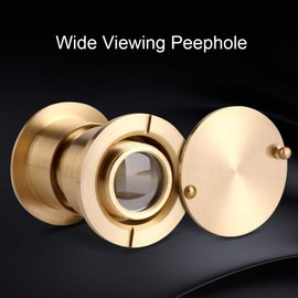 Fdit Safety Door Viewer, Alloy Peephole Door Viewer 28mm Wide Viewing Angle with Heavy Duty Privacy Cover for Home Office Hotel(Gold)