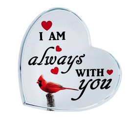 Sympathy Gift Red Cardinal Gifts Decor Bereavement Gift Crystal Glass Heart Memorial Gift for Loss of Loved One Table Centerpieces Remembrance Decor