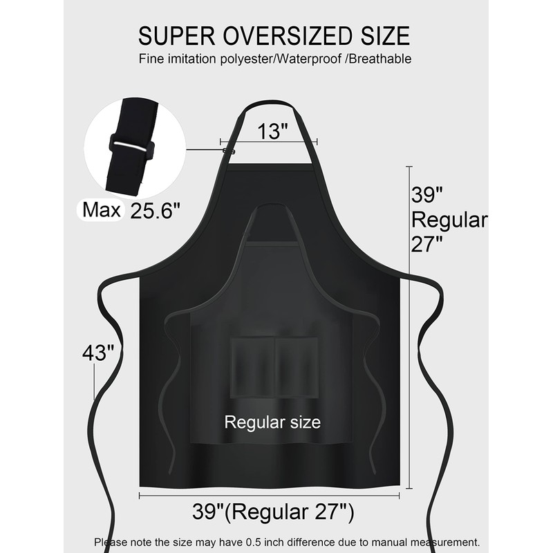 Plus Size Aprons for Women with Pockets Durable Long Adjustable