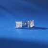 Moissanite Stud Earrings, Lab Created Princess Cut Moissanite, 18K White