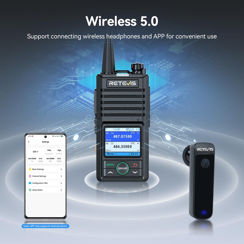 Retevis RB58 Waterproof Bluetooth Two-Way Radio (4)