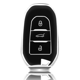 OFFCURVE Car key case, key cover, key case, protective cover, 3 buttons, fits Peugeot 3008 5008 208 308 408 508 307 Citroen C1 C3 C4 C5 Grand Picasso DS3 DS5 Cactus C3XR