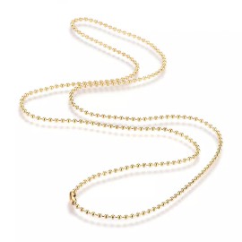 Unbranded Gold Stainless Steel Ball Chain Necklaces 30" - 3mm - 5 Necklaces - N402