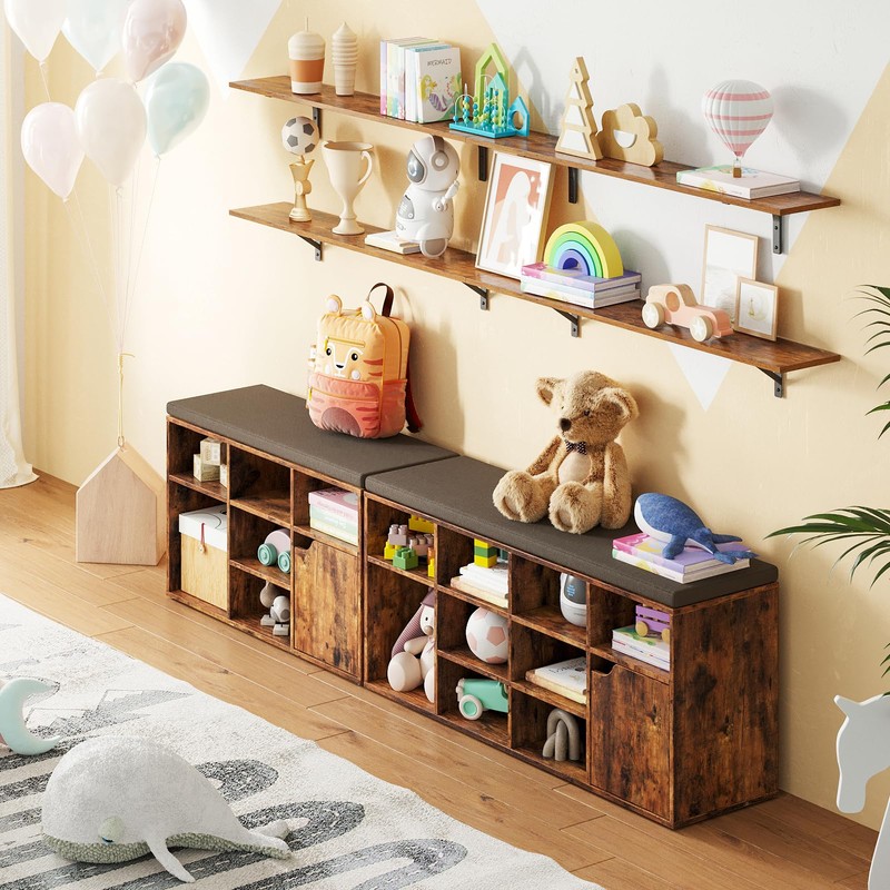 DINZI LVJ Long Wall Shelves, 55.1Inch Wall Mounted Shelves Set
