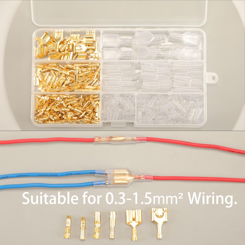 Feggizuli 320pcs Double Bullet Wire Connectors, 3.9mm 3.5mm Male and