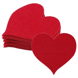 Tabanzhe 10 Pcs Heart-Shaped Felt Silverware Holder,Cutlery Holder Bags Tableware Pockets Flatware Holder for Valentine Dinner Wedding Birthday Engagement & Party Table Decorations