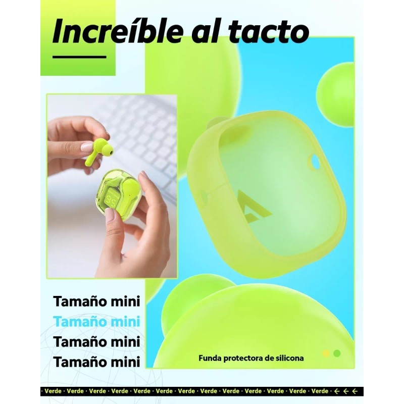 Acefast Audifonos Inalámbricos Pantalla Digital Reducción Ruido Ipx4 Color Verde