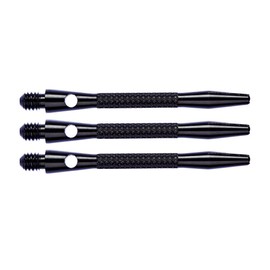 RED DRAGON Knurled Aluminium Short Stems - Black - 4 sets per pack (12 Stems in total)