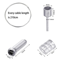 12PCS Universal Bike Shifter Gear Cables Set – 1.2mm x 2.1m Stainless Steel Shift Cables with End Caps & Ferrules for Mountain and Road Bikes