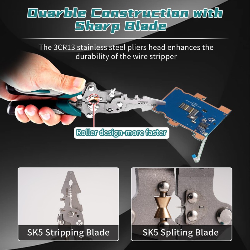 18 In 1 Foldable Ｗire Strippers Crimper, Multifunctional Folding Wire