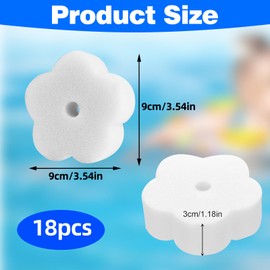 Wjelet 18pcs White Cleaning Flower Sponge Oil Absorbing Scum Sponges Scum Ball Sponges Filter Spa Oil Absorbing Sponge Flower Shaped