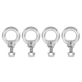 PATIKIL Lifting Shoulder Eye Bolts, M4x11 304 Stainless Steel Male Thread with Hex Screw Nut Gasket Flat Washer for Hanging Securing Chain Wire Rope, 4 Sets