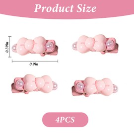 Dog Bows Hair Clips for Small Dogs - 4Pcs Pink Dog Alligator Hair Clips Duck Billed Cats Pet Hair Barrettes Bowknot Hairpin Dog Hair Pink Accessories for Cat Puppy Dogs Pets Grooming