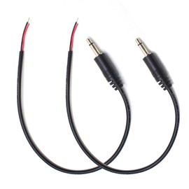 ELNONE 2PCS 0.3M/1FT Replacement 3.5mm Male Plug to Bare Wire Open End,1/8 3.5mm Male Wired Connector TS 2 Pole Mono Cable for Audio Repair,DIY Speaker Wire