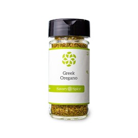 Savory Spice Greek Oregano - Dried Mediterranean Oregano Leaves and Greek Seasoning - Great with Tomato-Based Sauces and Italian Cooking (Medium Jar - Net: 0.55 oz)