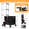 Foldable Utility Cart with Stair Climbing Wheels,Collapsible Rolling Crate with
