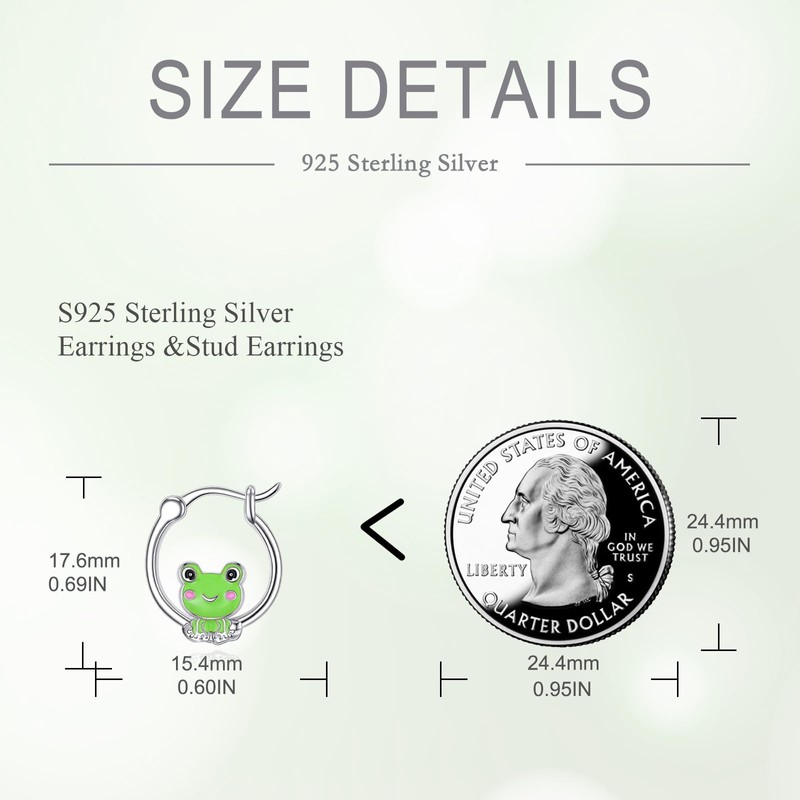 NIFUNAO Frog Hoop Earrings 925 Sterling Silver Frog Huggie Earrings