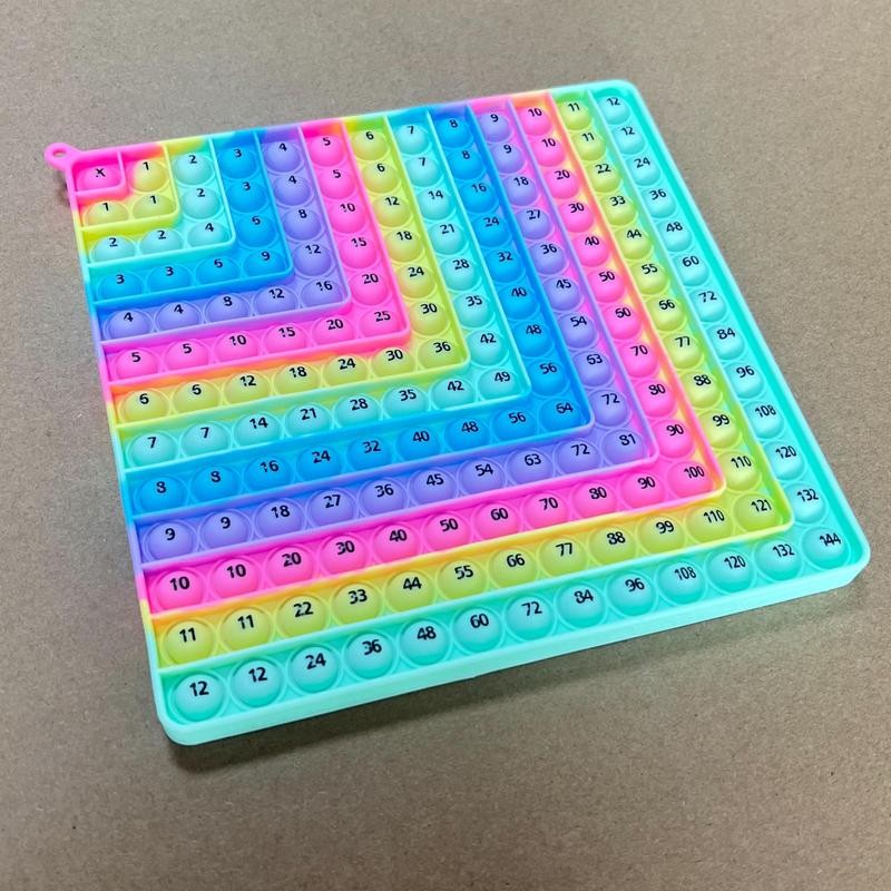 Multiplication Addition Practice Math Pop Fidget Board Game, Push Bubbles
