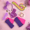 Accesorios de neón 80s para mujer – Guantes de red,