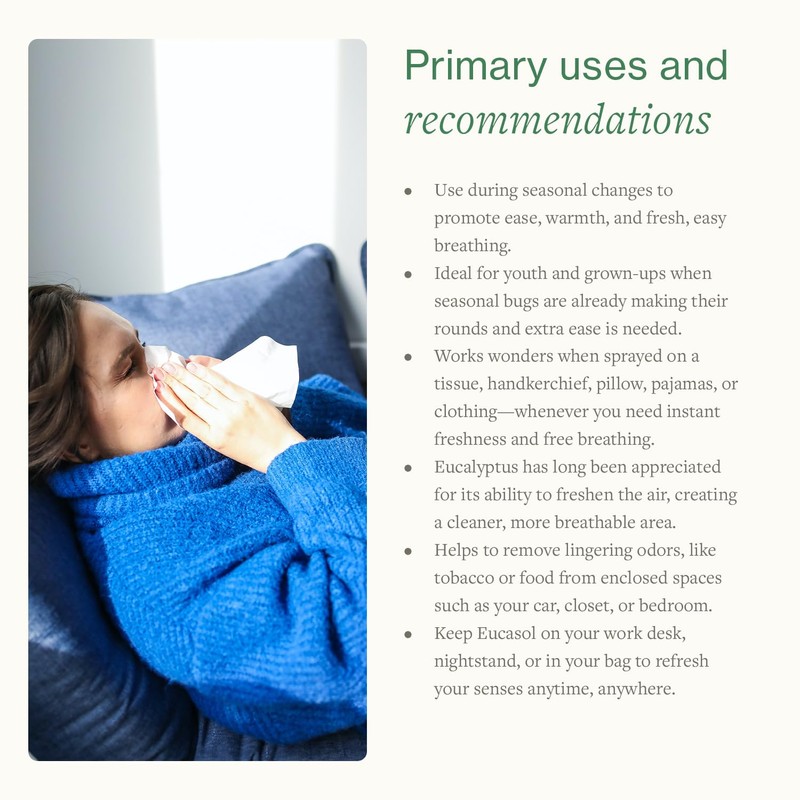 Eucasol Spray 75ml. Enriched With Eucalyptus Essential Oil. Alternative Room,